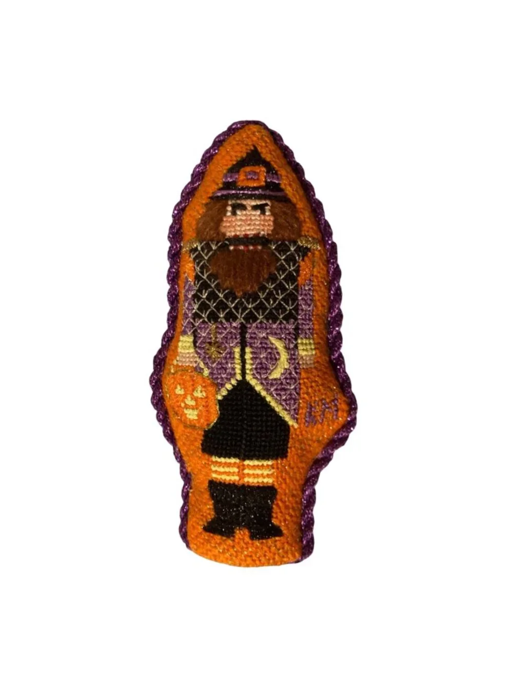 Holiday Nut Cracker Completed Needlepoint Figurines Thanksgiving Halloween